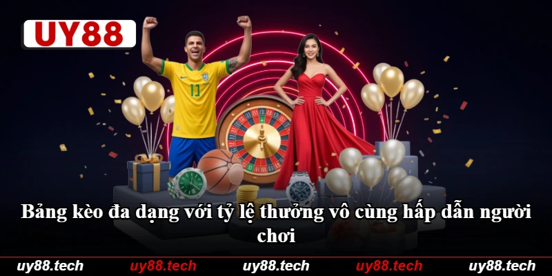 Bảng kèo đa dạng với tỷ lệ thưởng vô cùng hấp dẫn người chơi